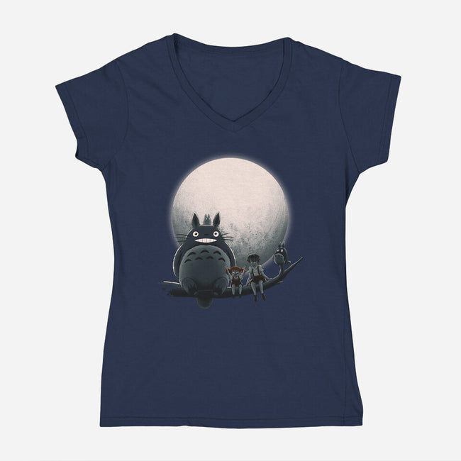 Neighbor's Moon-Womens-V-Neck-Tee-rmatix