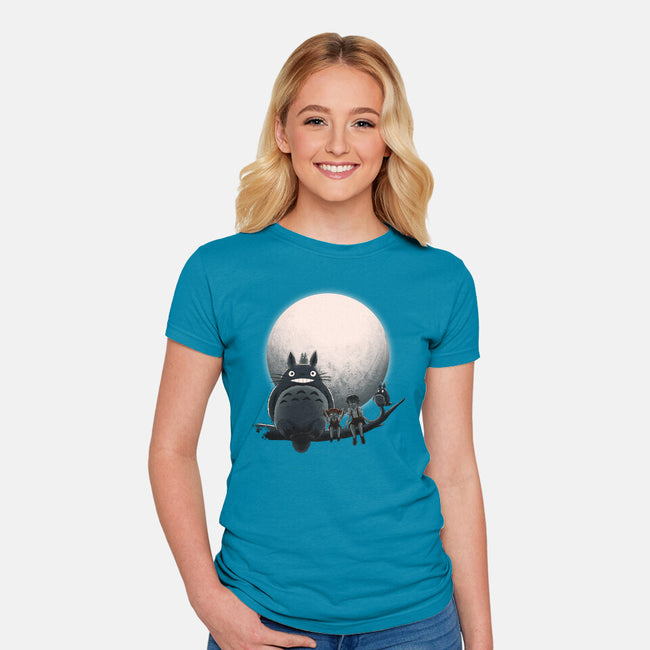 Neighbor's Moon-Womens-Fitted-Tee-rmatix