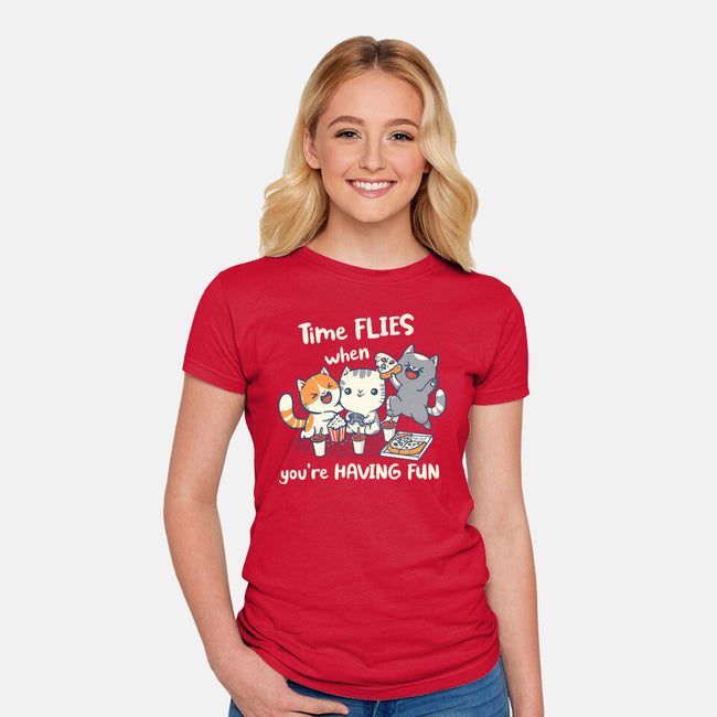 Time Flies-Womens-Fitted-Tee-Freecheese