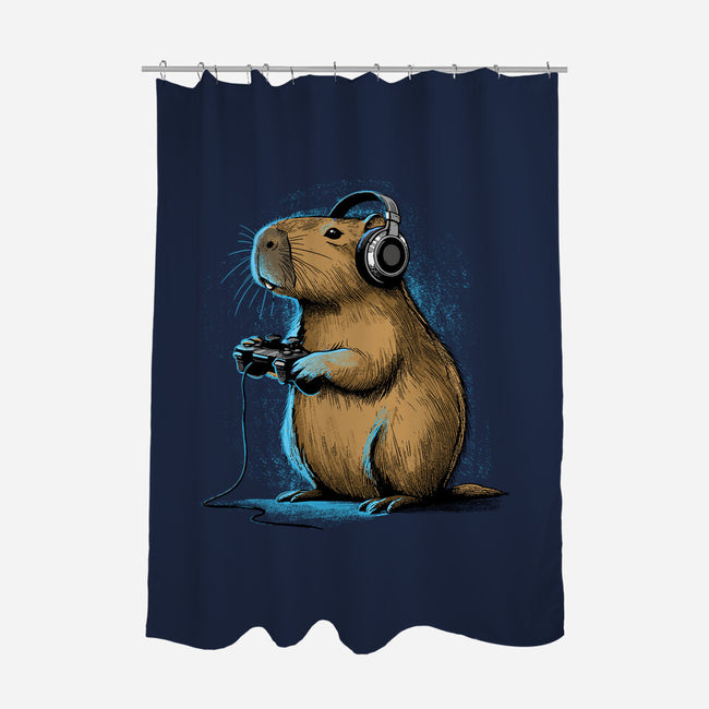 Capy-Gamer-None-Polyester-Shower Curtain-GoshWow