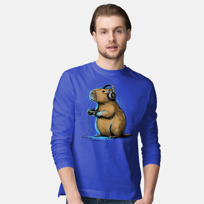 Capy-Gamer-Mens-Long Sleeved-Tee-GoshWow