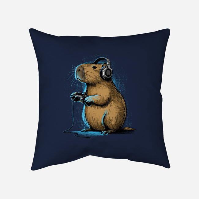 Capy-Gamer-None-Removable Cover-Throw Pillow-GoshWow