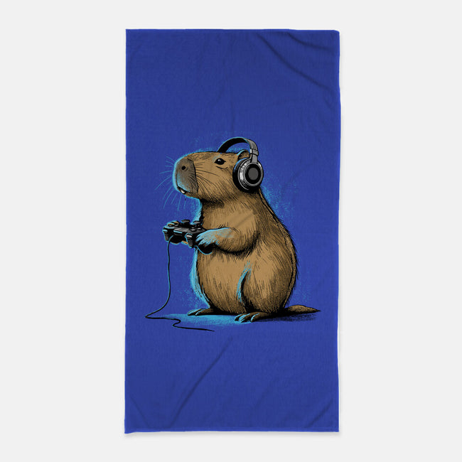 Capy-Gamer-None-Beach-Towel-GoshWow