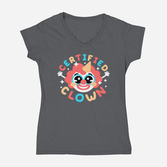 Certified Clown-Womens-V-Neck-Tee-NemiMakeit