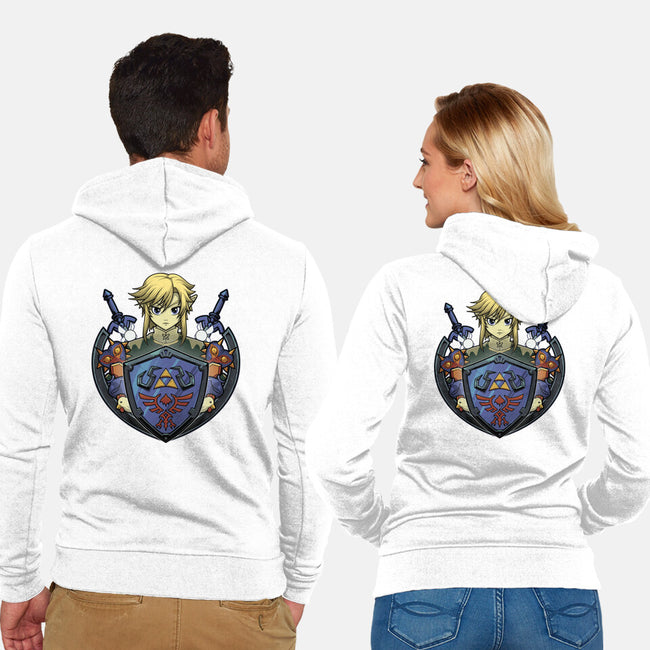 Hylian's Shield-Unisex-Zip-Up-Sweatshirt-Astrobot Invention