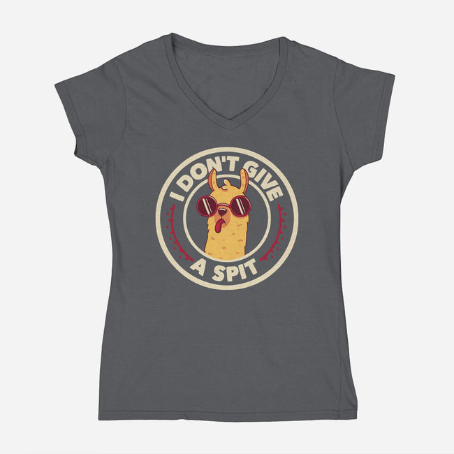 I Don't Give A Spit-Womens-V-Neck-Tee-tobefonseca