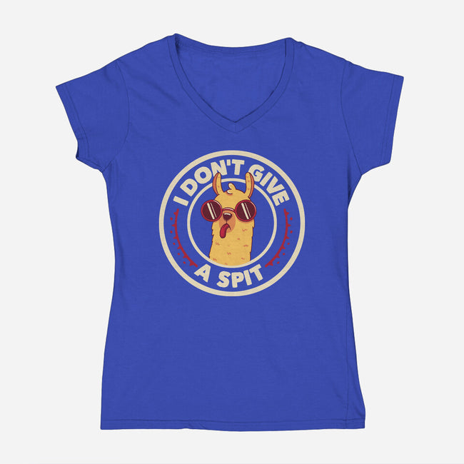 I Don't Give A Spit-Womens-V-Neck-Tee-tobefonseca