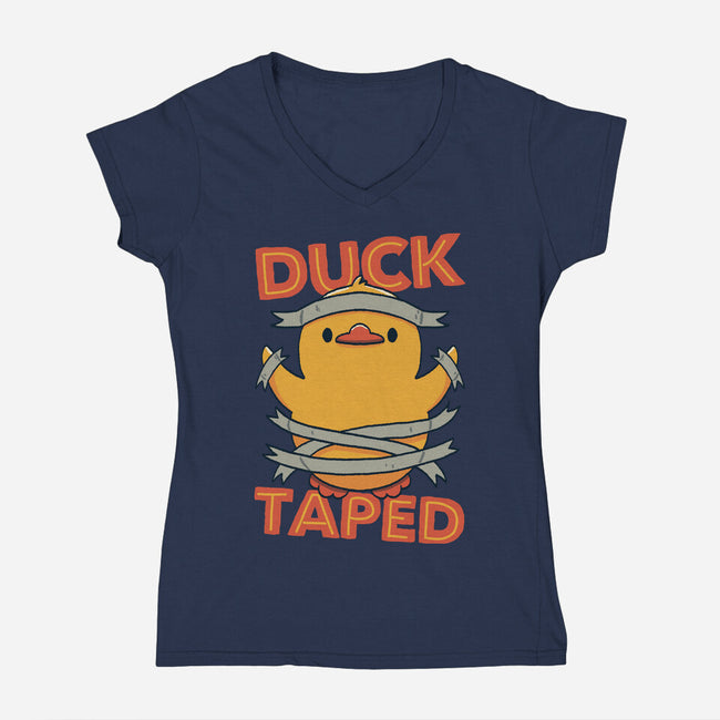 Duck Taped-Womens-V-Neck-Tee-tobefonseca