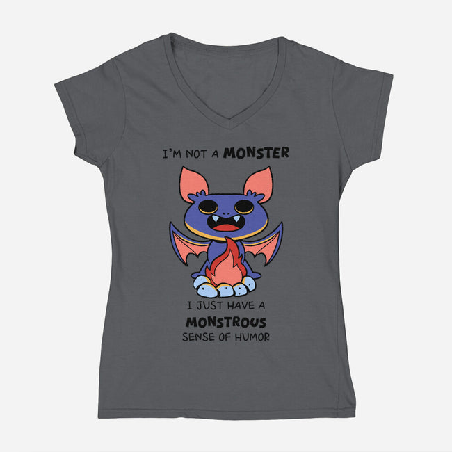 I'm Not A Monster-Womens-V-Neck-Tee-FunkVampire