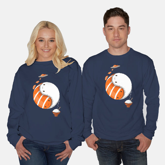 Ying Yang Sushi-Unisex-Crew Neck-Sweatshirt-Vallina84