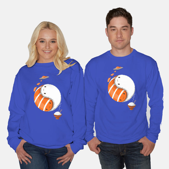 Ying Yang Sushi-Unisex-Crew Neck-Sweatshirt-Vallina84