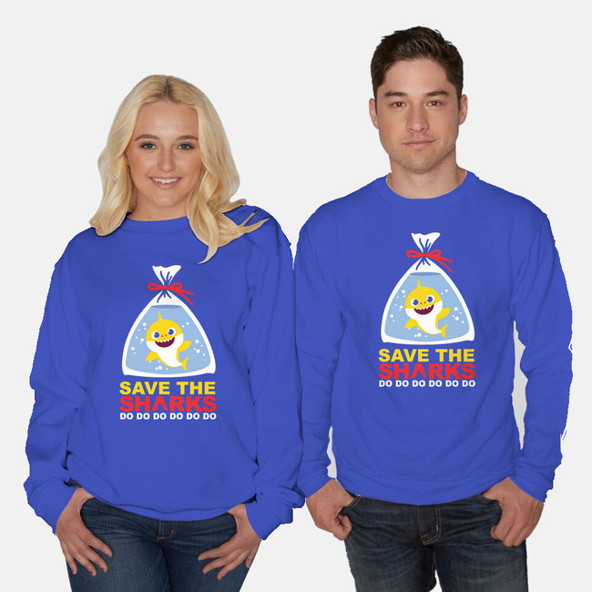 Save The Baby Sharks-Unisex-Crew Neck-Sweatshirt-Xentee