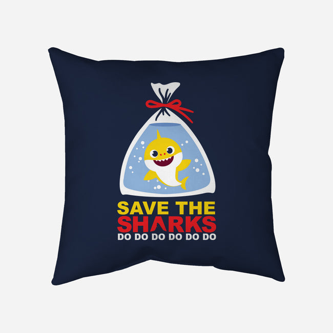 Save The Baby Sharks-None-Non-Removable Cover w Insert-Throw Pillow-Xentee