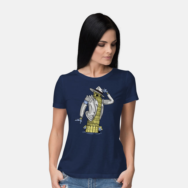 Pisa's Billie Jean Lean-Womens-Basic-Tee-Planet of Tees