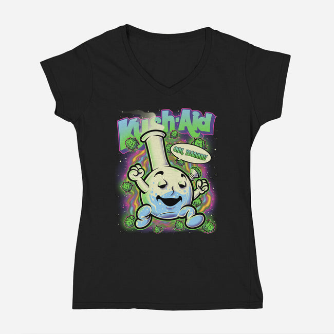 KUSH AID-Womens-V-Neck-Tee-Betmac