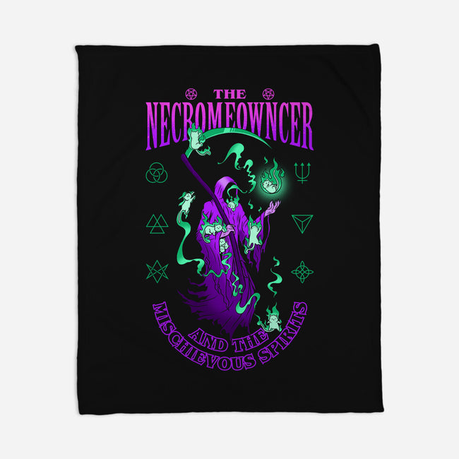 The Necromeowncer And The Mischievous Spirits-None-Fleece-Blanket-sachpica