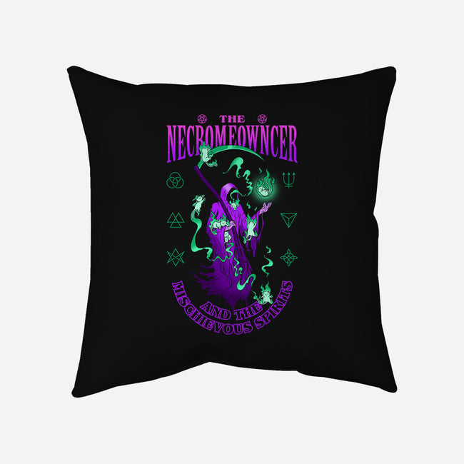 The Necromeowncer And The Mischievous Spirits-None-Removable Cover w Insert-Throw Pillow-sachpica