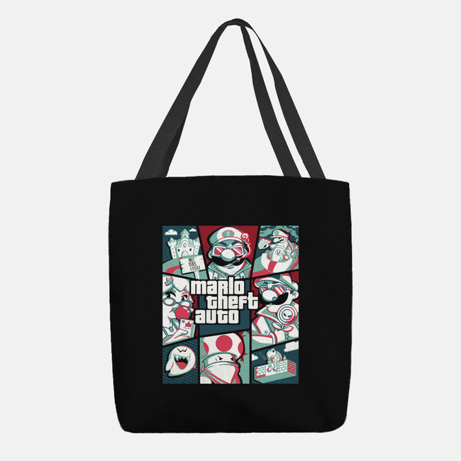 Mario Theft Auto-None-Basic Tote-Bag-Planet of Tees