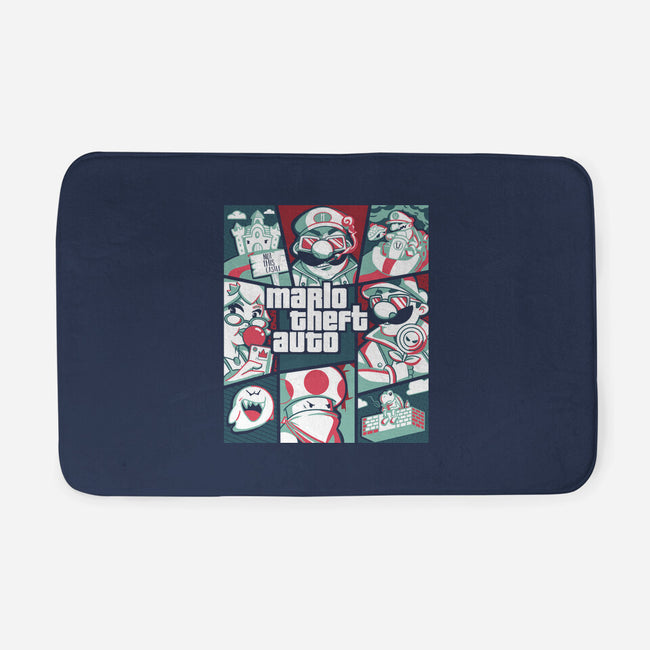 Mario Theft Auto-None-Memory Foam-Bath Mat-Planet of Tees