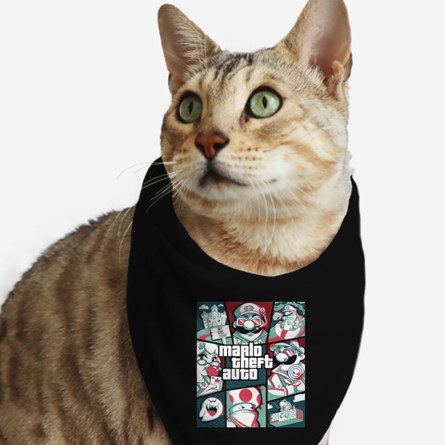 Mario Theft Auto-Cat-Bandana-Pet Collar-Planet of Tees