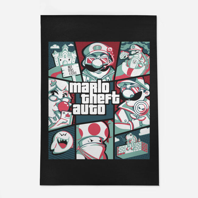 Mario Theft Auto-None-Outdoor-Rug-Planet of Tees