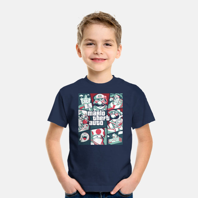 Mario Theft Auto-Youth-Basic-Tee-Planet of Tees