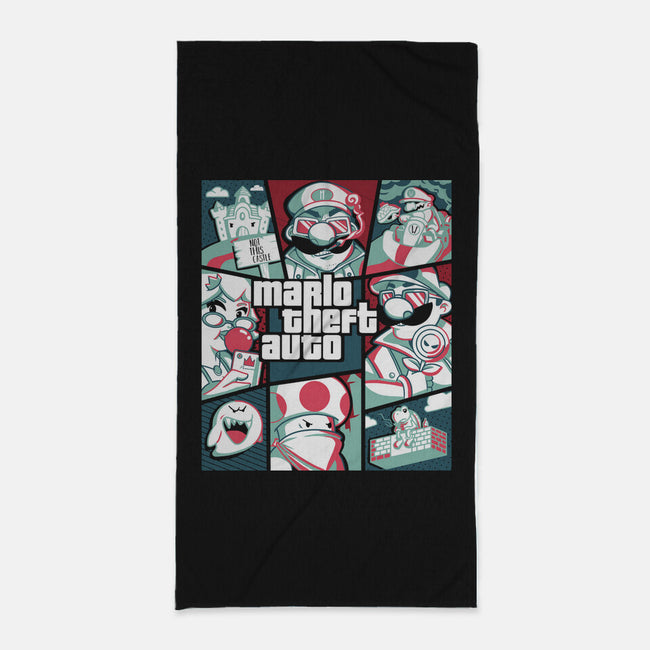 Mario Theft Auto-None-Beach-Towel-Planet of Tees