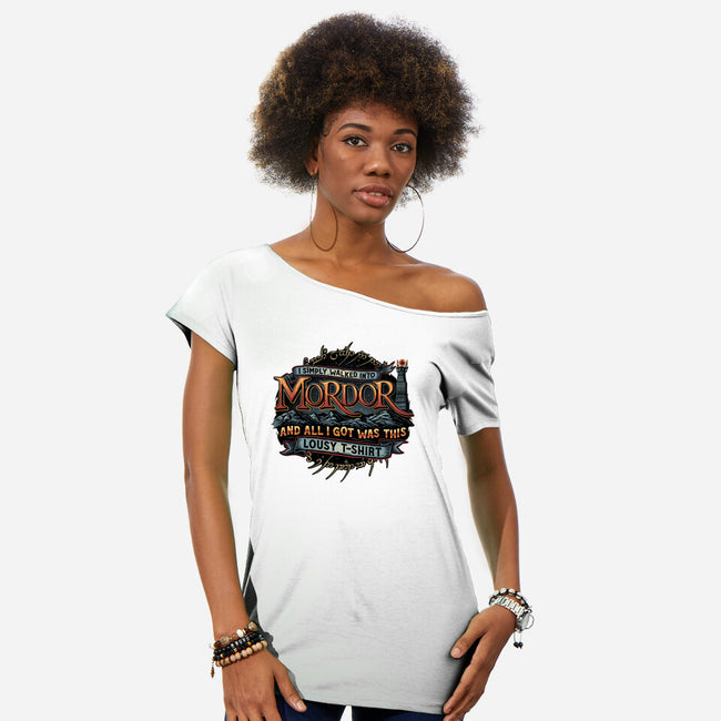 Mordor Vacation-Womens-Off Shoulder-Tee-glitchygorilla