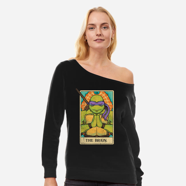 The Brain Tarot-Womens-Off Shoulder-Sweatshirt-turborat14