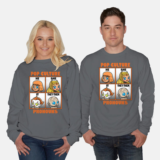 Pop Culture Pronouns-Unisex-Crew Neck-Sweatshirt-Boggs Nicolas