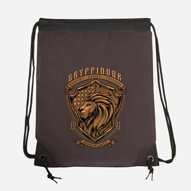 Orange Lion Emblem-None-Drawstring-Bag-Astrobot Invention