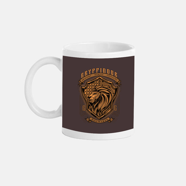 Orange Lion Emblem-None-Mug-Drinkware-Astrobot Invention