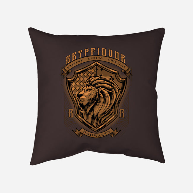 Orange Lion Emblem-None-Non-Removable Cover w Insert-Throw Pillow-Astrobot Invention