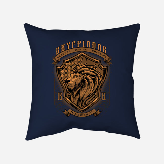 Orange Lion Emblem-None-Non-Removable Cover w Insert-Throw Pillow-Astrobot Invention