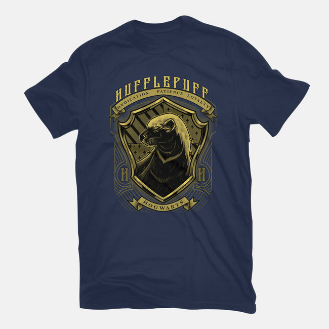 Yellow Badger Emblem-Unisex-Basic-Tee-Astrobot Invention