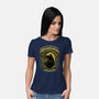 Yellow Badger Emblem-Womens-Basic-Tee-Astrobot Invention