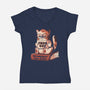 Grammar For Cats-Womens-V-Neck-Tee-eduely