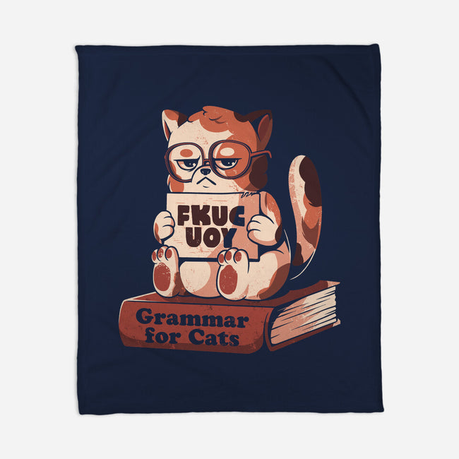 Grammar For Cats-None-Fleece-Blanket-eduely