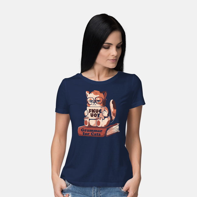Grammar For Cats-Womens-Basic-Tee-eduely
