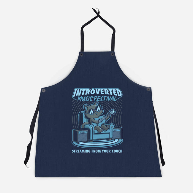 Introverted Music Cat-Unisex-Kitchen-Apron-Studio Mootant