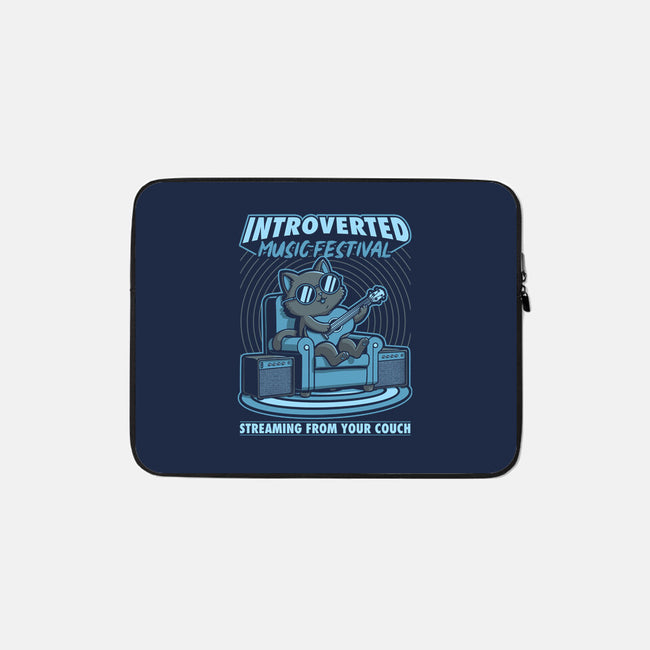 Introverted Music Cat-None-Zippered-Laptop Sleeve-Studio Mootant