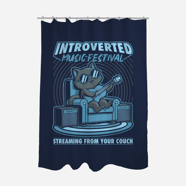 Introverted Music Cat-None-Polyester-Shower Curtain-Studio Mootant