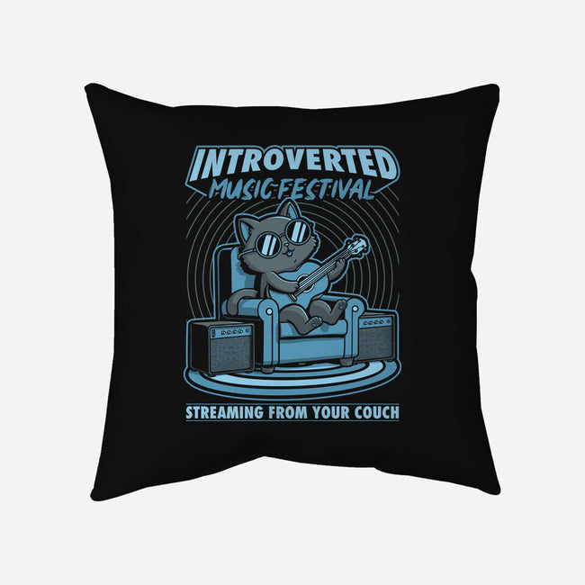 Introverted Music Cat-None-Non-Removable Cover w Insert-Throw Pillow-Studio Mootant