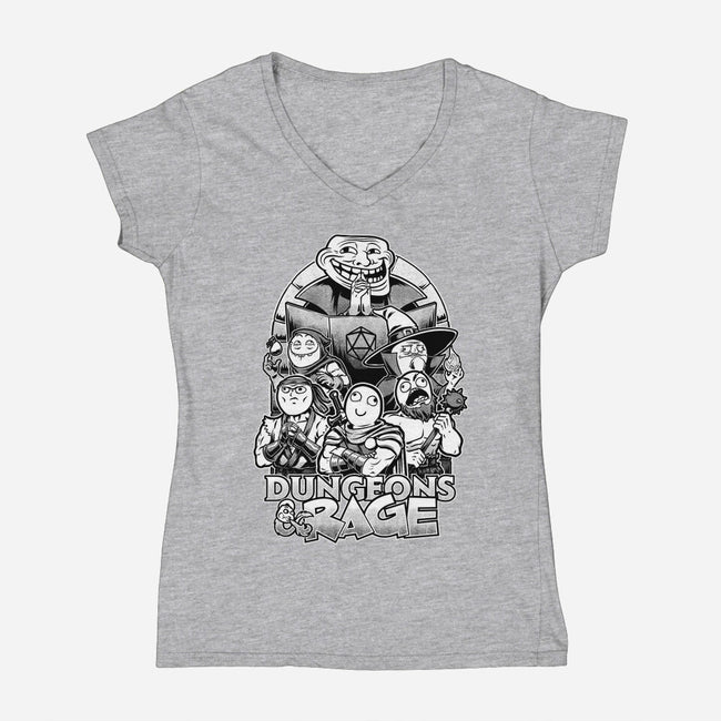 Dungeons And Rage Meme-Womens-V-Neck-Tee-Studio Mootant