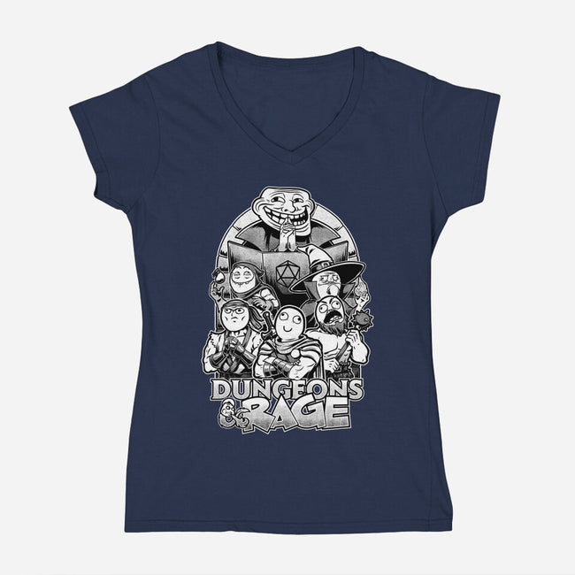 Dungeons And Rage Meme-Womens-V-Neck-Tee-Studio Mootant