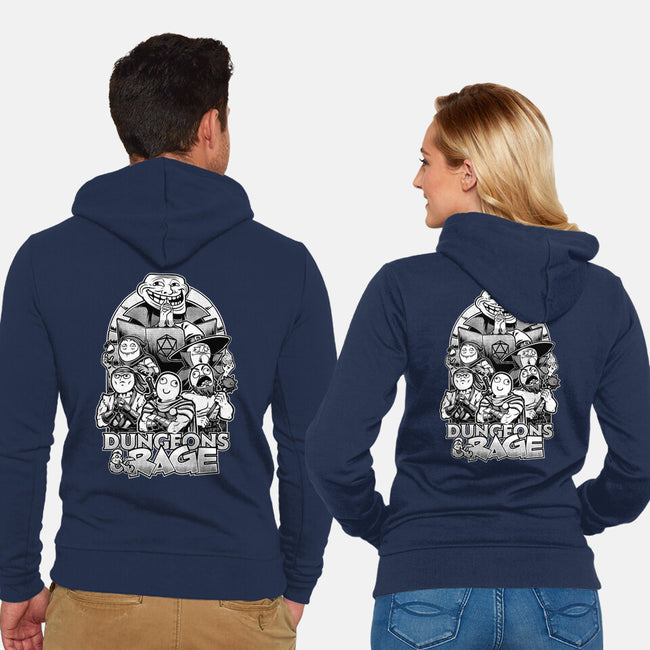 Dungeons And Rage Meme-Unisex-Zip-Up-Sweatshirt-Studio Mootant