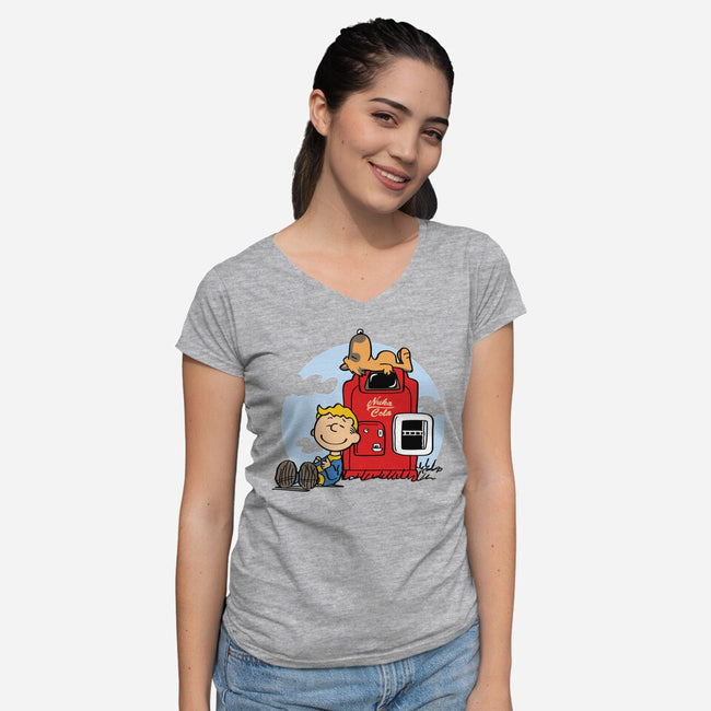 Dogmuts-Womens-V-Neck-Tee-Olipop