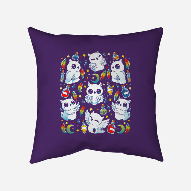 Owls Magic Potions-None-Removable Cover-Throw Pillow-Vallina84