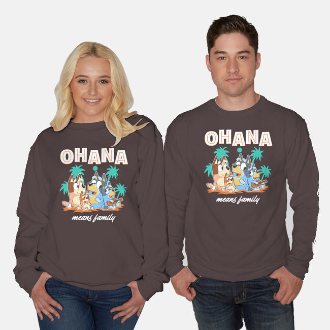 Bluey Ohana-Unisex-Crew Neck-Sweatshirt-naomori