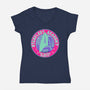 Starfleet Academy Varsity-Womens-V-Neck-Tee-Afire